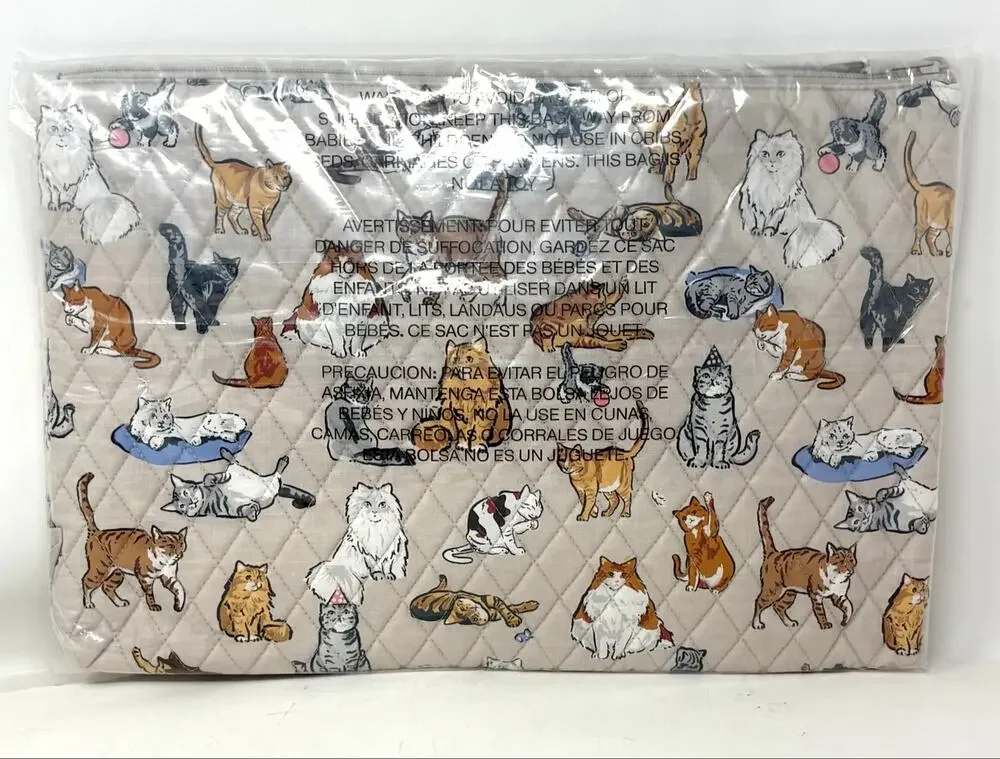 Vera Bradley A Cat’s Life Laptop Pouch Cotton Up To 15 in Laptop Cat Lover Gift